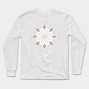 Modern gold Moroccan geometric flower marble image Long Sleeve T-Shirt